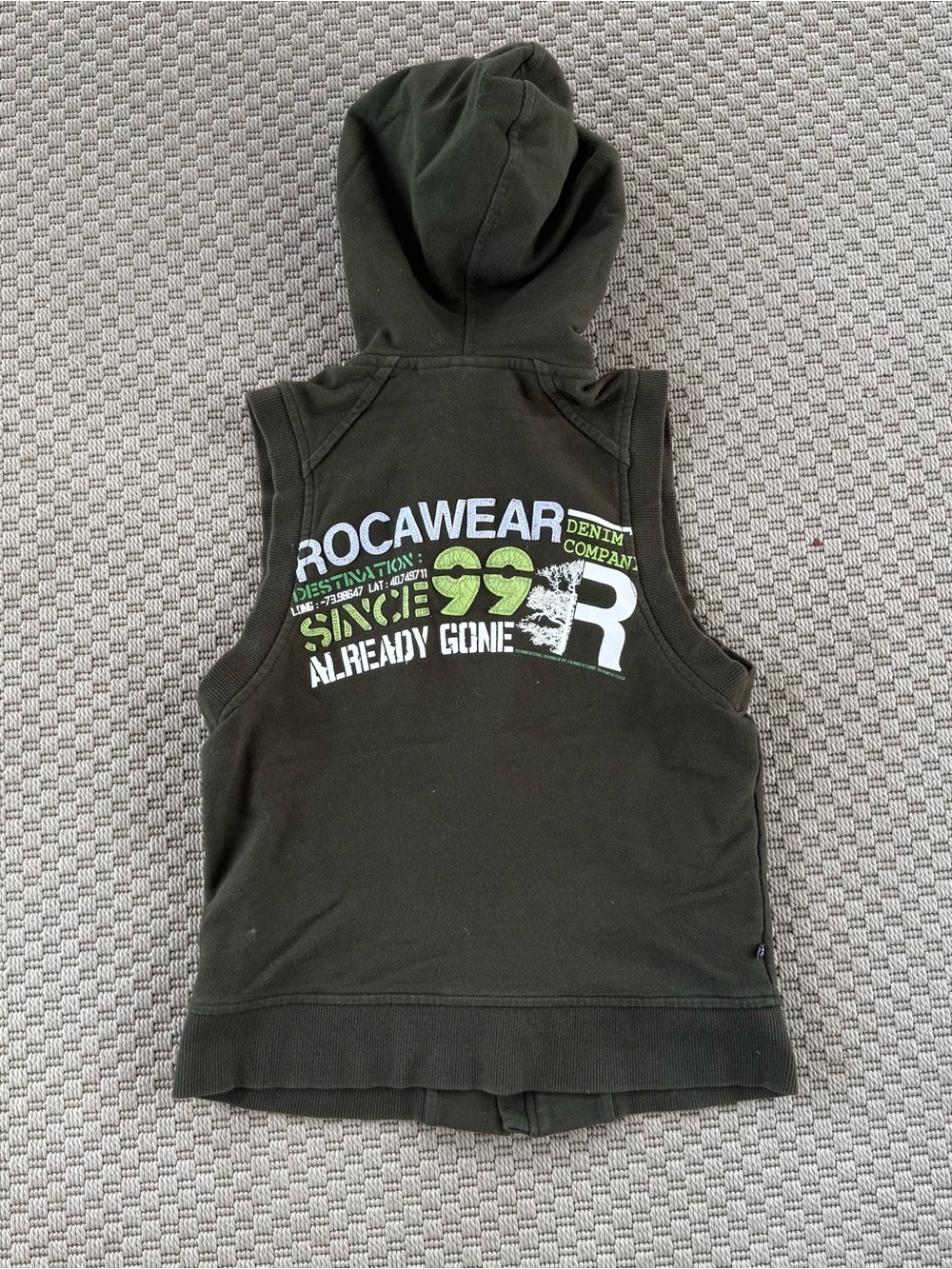 Vintage 2000s Rocawear since 99 embroidered zipper hooded vest